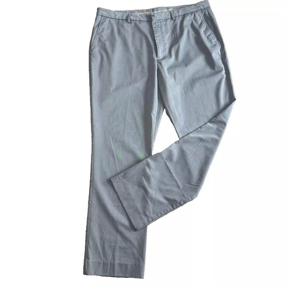 Clairborne Men's Comfort Waist Easy Care Slim Fit Dress Pants Size 40X32 Khaki